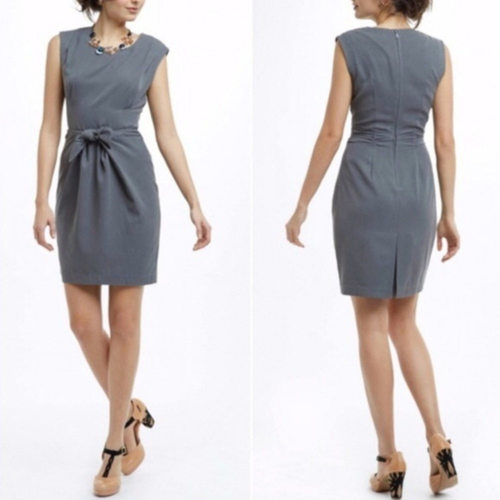 HD in Paris Anthropologie Gray Sheath Dress